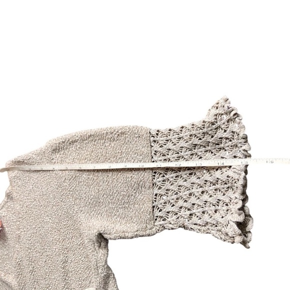 Vintage 90s Santika Peru Boho Crochet Knit Top Cotton V Neck Empire Waist M - Picture 12 of 12